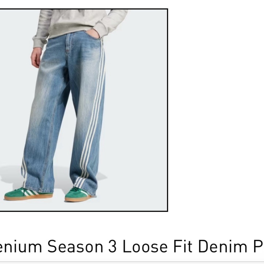 Adidas Adilenium Season 3 Men’s Blue Loose Fit Denim Jeans Size 35 NWT